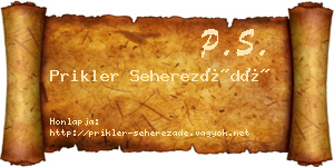 Prikler Seherezádé névjegykártya